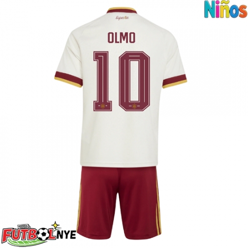 Camiseta España Dani Olmo #10 Visitante Equipación para niños Mundial 2026 manga corta (+ pantalones cortos)
